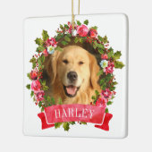 Kerstkrans Hond Foto Keramisch Ornament (Links)