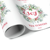 Kerstkrans Hulst Bes Kerstvreugde Initialen Cadeaupapier (Rol Hoek)