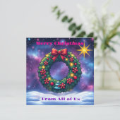 Kerstkrans in kosmische setting met ster kaart (Staand voorkant)