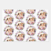 Kerstkrans in rood, blauw en paarse foto inpakpapier vel (Voorkant 3)