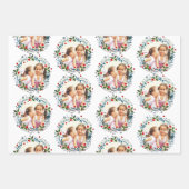 Kerstkrans in rood, blauw en paarse foto inpakpapier vel (Voorkant 2)