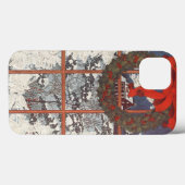 Kerstkrans in venster met sneeuw uit grootmoeders Case-Mate iPhone case (Achterkant (horizontaal))