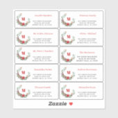 Kerstkrans individuele gast adresetiketten sticker (Vel)