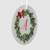 Kerstkrans initiële acryl ornament (voorkant)