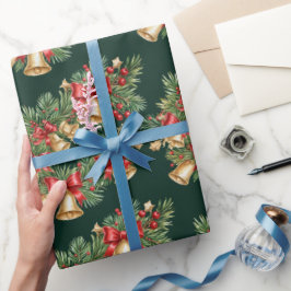 Kerstkrans Inpakpapier met Bellen & Strikken