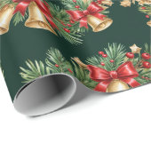 Kerstkrans Inpakpapier met Bellen & Strikken (Rol Hoek)