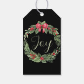 Kerstkrans Joy Name Gift Label Cadeaulabel (Achterkant)