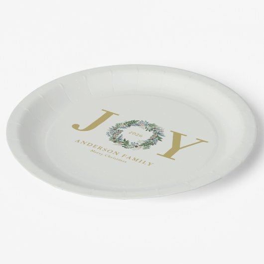 Kerstkrans "Joy" Papieren Bordje (Gekanteld)