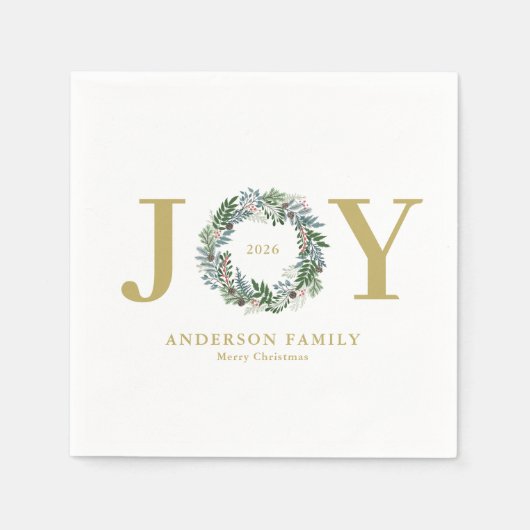 Kerstkrans "Joy" Servet (Voorkant)