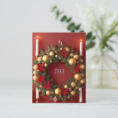 Kerstkrans 🎄✨ Kaarsengloed Elegante Feestdagen (Staand voorkant)