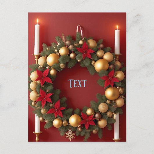 Kerstkrans 🎄✨ Kaarsengloed Elegante Feestdagen (Voorkant)