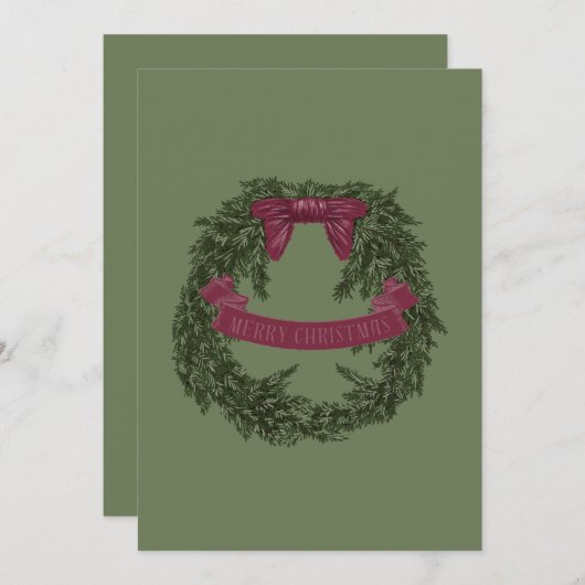 Kerstkrans kaart (Voorkant / Achterkant)