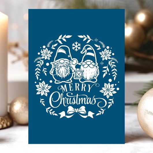 Kerstkrans Kabouter Feestdagen Kaart