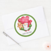 Kerstkrans Kabouter Klassieke Ronde Sticker (Envelop)