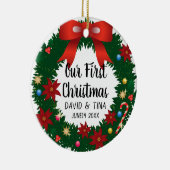 Kerstkrans Keramisch Ornament (Rechts)