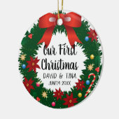 Kerstkrans Keramisch Ornament (Links)