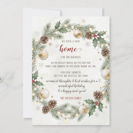 Kerstkrans Kerst verhuisbericht Kaart (Voorkant)