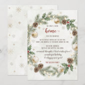 Kerstkrans Kerst verhuisbericht Kaart (Voorkant / Achterkant)