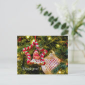 Kerstkrans kerstboom ornament bedank kaart (Staand voorkant)