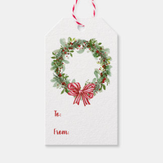 Kerstkrans Kerstcadeautag Cadeaulabel