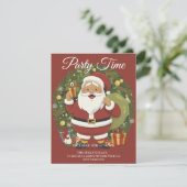Kerstkrans Kerstfeest uitnodiging (Staand voorkant)