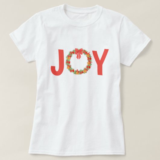 Kerstkrans Kerstfeest Vrolijk T-shirt (Design voorkant)