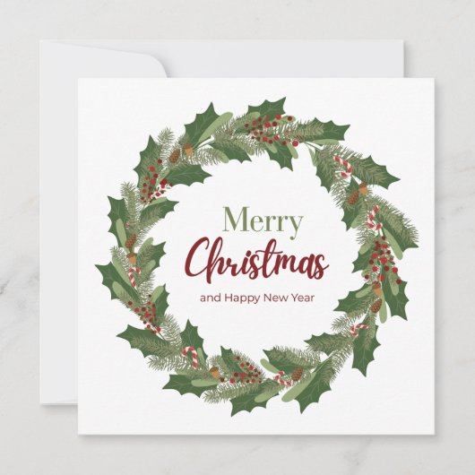 Kerstkrans Kerstkaart Kaart (Voorkant)