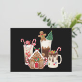 Kerstkrans Kerstkoffie Liefhebber Geschenk Kerstmi Feestdagenkaart (Staand voorkant)