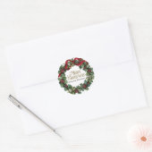 Kerstkrans Kerstmis Hulst Maretak Persoonlijk Ronde Sticker (Envelop)