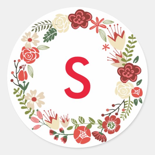 Kerstkrans | Kerststickers Ronde Sticker (Voorkant)