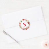 Kerstkrans | Kerststickers Ronde Sticker (Envelop)