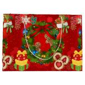 Kerstkrans Kerststol Cadeaubag Groot Cadeauzakje (Achterkant)