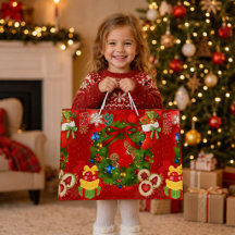 Kerstkrans Kerststol Cadeaubag
