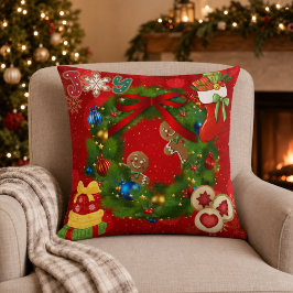 Kerstkrans Kerststol Decorative Kussen