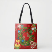 Kerstkrans Kerststol Kersttas Tote Bag (Voorkant)