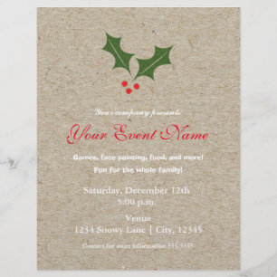 Kerstkrans Kerstvakantie Evenement Flyer Poster