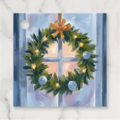 Kerstkrans Kerstwaterverf Bedankjes Labels (Voorkant)