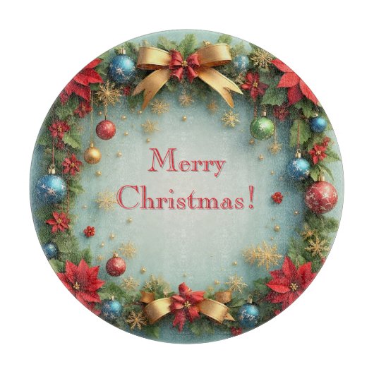 Kerstkrans Keukendecoratie Cadeaubord Snijplank (Voorkant)