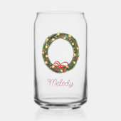 Kerstkrans Kinder gepersonaliseerde melk Blikvorm Glas (Voorkant)