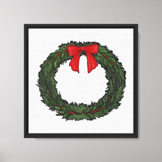 Kerstkrans Klassiek Canvas Afdruk (Voorkant)