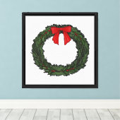 Kerstkrans Klassiek Canvas Afdruk (Insitu (Houten vloer))
