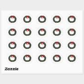 Kerstkrans Klassiek Ronde Sticker (Vel)