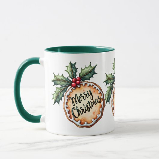 Kerstkrans Koekje met Hulst Bessen Mok (Links)