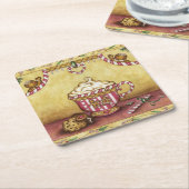 Kerstkrans Koffie Onderzetters (Schuin)