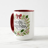 Kerstkrans Koffiemok Mok (Voorkant links)