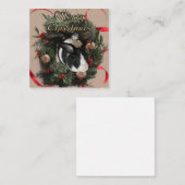 Kerstkrans Konijn Notitiekaartje (Voorkant / Achterkant)