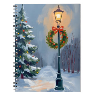 Kerstkrans Lichtpaal Boom Notitieboek