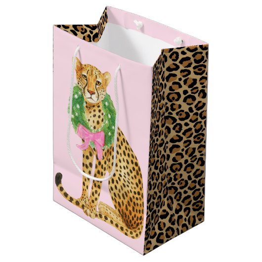 Kerstkrans Luipaard Medium Cadeauzakje (Voorkant Gekanteld)