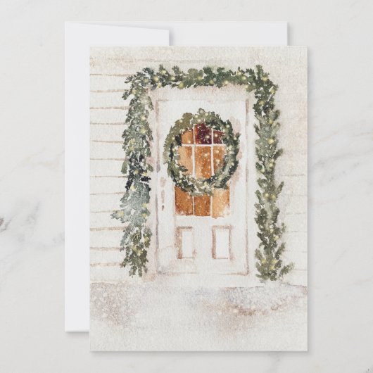 Kerstkrans Maak Feestje Kaart (Achterkant)