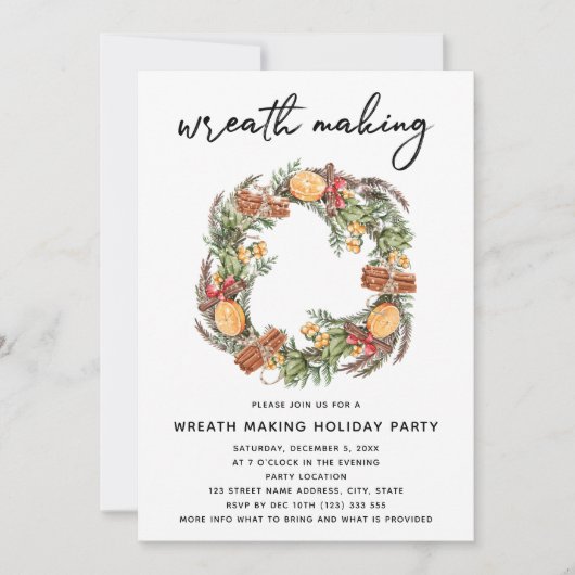 Kerstkrans Maakfeest Rood Geruit Kaart (Voorkant)